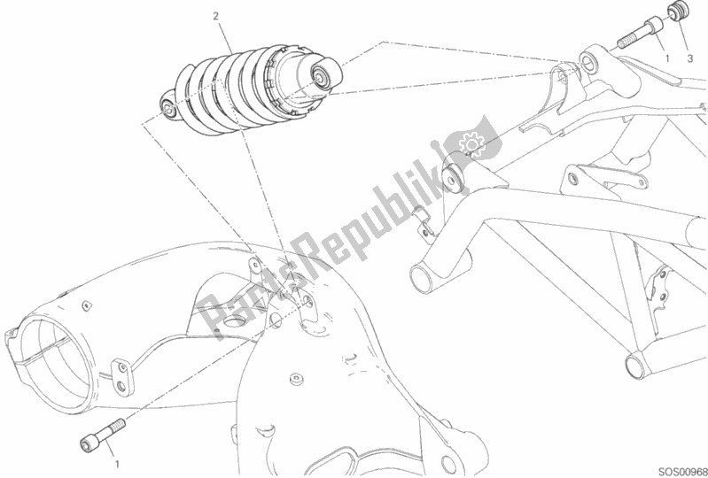 Alle onderdelen voor de Schokdemper Achter van de Ducati Hypermotard 950 2019